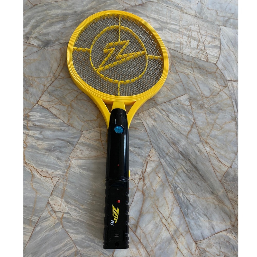 Zap It! Electric Bug Zapper Racket Rechargeable Handheld Fly Swatter LED Light